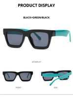 Fashion Color Block Solid Color Ac Square Full Frame Women's Sunglasses sku image 1