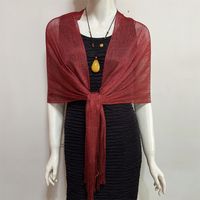 Women's Fashion Solid Color Polyester Tassel Shawls sku image 3