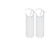 1 Pair Retro Tassel Solid Color Stainless Steel Plating Drop Earrings sku image 1