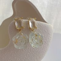 1 Pair Fashion Flower Rectangle Arylic Resin Women's Drop Earrings sku image 2
