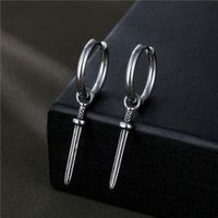 1 Piece Hip-hop Solid Color Stainless Steel Plating Men's Earrings main image 3
