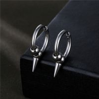 1 Piece Fashion Solid Color Stainless Steel Plating Men's Earrings main image 4