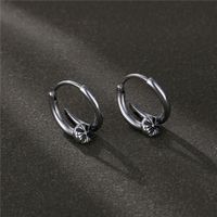1 Piece Simple Style Solid Color Titanium Steel Plating Men's Earrings main image 3