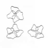 Exaggerated Simple Style Flower Alloy Plating Inlay Artificial Pearls Women's Earrings sku image 2