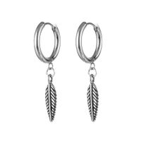 1 Piece Fashion Feather Stainless Steel Plating Men's Drop Earrings main image 3