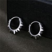 1 Piece Punk Geometric Titanium Steel Plating Men's Hoop Earrings main image 5