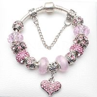 1 Piece Fashion Heart Shape Alloy Glass Inlay Rhinestones Unisex Bracelets main image 4