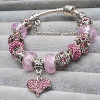 1 Piece Fashion Heart Shape Alloy Glass Inlay Rhinestones Unisex Bracelets main image 1