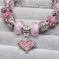 1 Piece Fashion Heart Shape Alloy Glass Inlay Rhinestones Unisex Bracelets main image 5