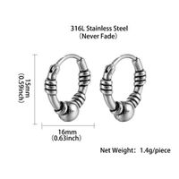 1 Piece Hip-hop Solid Color Titanium Steel Plating Men's Earrings main image 4