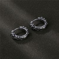 1 Pair Fashion Geometric Titanium Steel Plating Hoop Earrings main image 2