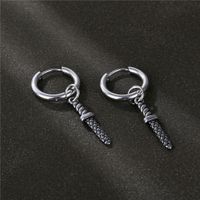 1 Piece Hip-hop Solid Color Stainless Steel Plating Men's Earrings main image 1