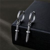 1 Piece Hip-hop Solid Color Stainless Steel Plating Men's Earrings main image 2