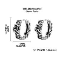 1 Pair Fashion Geometric Titanium Steel Plating Hoop Earrings main image 4
