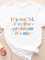 Women's T-shirt Short Sleeve T-shirts Printing Casual Letter main image 7