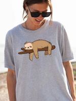 Women's T-shirt Short Sleeve T-shirts Printing Casual Animal Cartoon main image 5