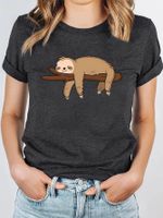 Women's T-shirt Short Sleeve T-shirts Printing Casual Animal Cartoon main image 3