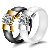 Moda Geométrico Cerámica Embutido Diamantes De Imitación Unisexo Anillos main image 1