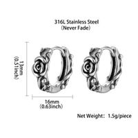 1 Pair Fashion Geometric Titanium Steel Plating Hoop Earrings main image 3