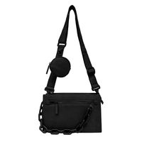 Unisex Solid Color Pu Leather Zipper Crossbody Bag main image 2