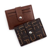 Unisex Solid Color Pu Leather Zipper Buckle Card Holders main image 1