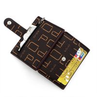 Unisex Solid Color Pu Leather Zipper Buckle Card Holders main image 5