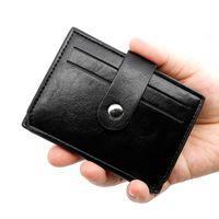 Unisex Solid Color Pu Leather Zipper Buckle Card Holders sku image 2