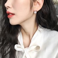 1 Pair Fashion Letter Silver Inlay Zircon Ear Studs main image 3
