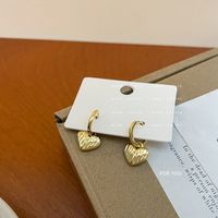 1 Pair Sweet Heart Shape Copper Plating Earrings sku image 2