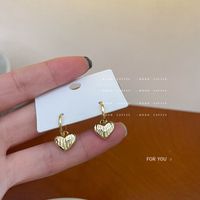 1 Pair Sweet Heart Shape Copper Plating Earrings main image 3