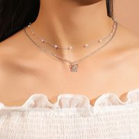 1 Piece Fashion Butterfly Imitation Pearl Alloy Plating Women's Layered Necklaces main image 2
