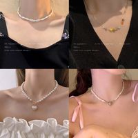 1 Piece Fashion Heart Shape Flower Butterfly Alloy Inlay Zircon Women's Pendant Necklace main image 3
