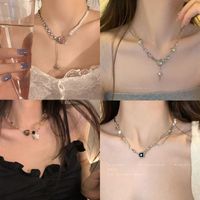 1 Piece Fashion Heart Shape Flower Butterfly Alloy Inlay Zircon Women's Pendant Necklace main image 5