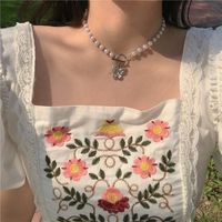 1 Piece Fashion Heart Shape Flower Butterfly Alloy Inlay Zircon Women's Pendant Necklace sku image 43