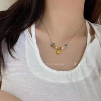 1 Piece Fashion Heart Shape Flower Butterfly Alloy Inlay Zircon Women's Pendant Necklace sku image 62