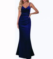 Elegant Einfarbig V-ausschnitt Ärmellos Polyester Polyacrylnitril-faser Maxi Langes Kleid Bleistiftrock main image 3