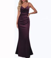 Elegant Einfarbig V-ausschnitt Ärmellos Polyester Polyacrylnitril-faser Maxi Langes Kleid Bleistiftrock main image 2