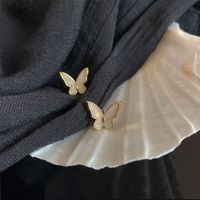 Einfacher Stil Schmetterling Legierung Überzug Künstliche Edelsteine Frau Ohrstecker sku image 1