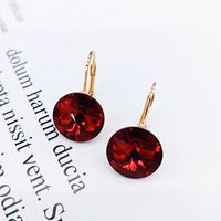 1 Par Moda Ronda Aleación Cristal Austriaco Mujeres Pendientes De Gota sku image 16