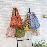 Women's Vacation Solid Color Cotton Rope Shopping Bags main image 6