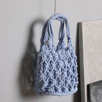 Women's Vacation Solid Color Cotton Rope Shopping Bags main image 3