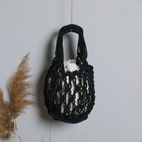 Women's Vacation Solid Color Cotton Rope Shopping Bags main image 5