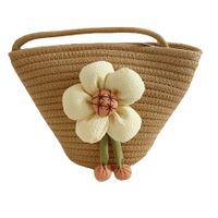Women's Mini Straw Flower Fashion Bucket Zipper Crossbody Bag main image 3