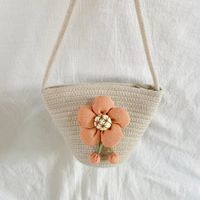Women's Mini Straw Flower Fashion Bucket Zipper Crossbody Bag main image 4