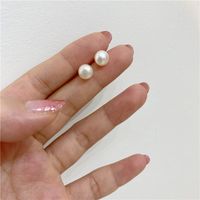 1 Pair Retro Solid Color Plating Freshwater Pearl Ear Studs sku image 2