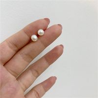 1 Pair Retro Solid Color Plating Freshwater Pearl Ear Studs sku image 1