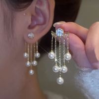 1 Pair Fashion Water Droplets Alloy Plating Inlay Zircon Women's Earrings main image 1