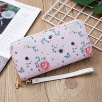 Women's Cactus Leaf Flower Pu Leather Zipper Wallets sku image 5