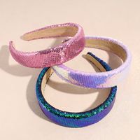 Retro Solid Color Sequin Hair Band 1 Piece main image 5
