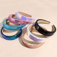 Retro Solid Color Sequin Hair Band 1 Piece main image 1